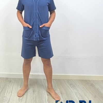 Pijama Camiseiro/Casaco Calção Homem