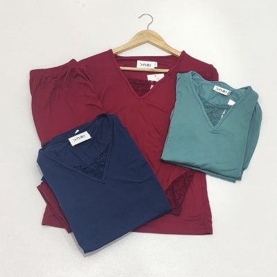 Pijama Renda Malha Modal