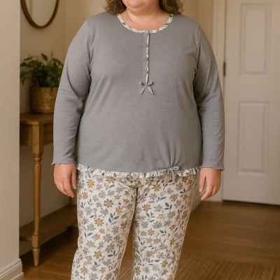 Pijama 100% Algodão Cardado  Dotty   Tam. 2 (3XL)                    Vários Modelos