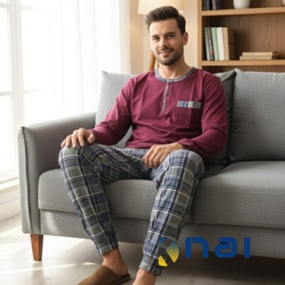 Pijama 100%Algodão cardado Botões JM