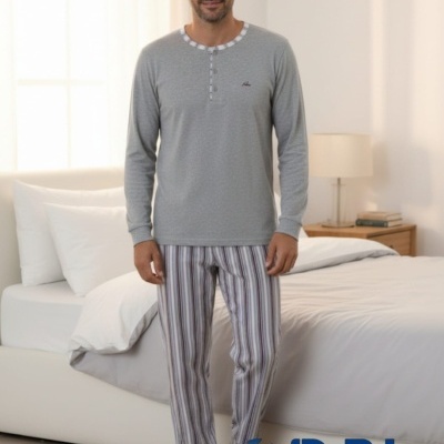 Pijama 100% Algodão Cardado Botões Relax