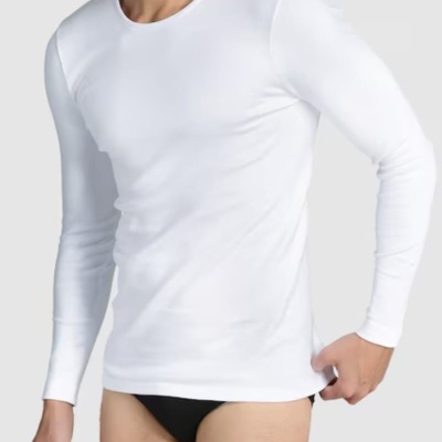 Camisola Interior M/Comp. Cardada Homem 100%Alg.