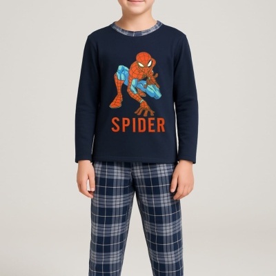 Pijama 100%Algodão Cardado Spider