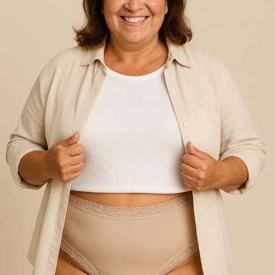 Cueca Alta Algodão Renda  Slanca ( Pack 3)