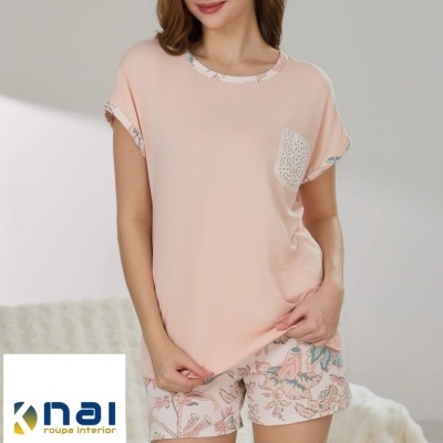 Pijama Modal Calção Floral