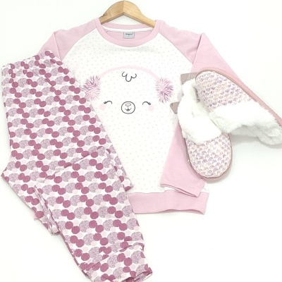 Pijama 100% Alg. Cardado "Pompom"