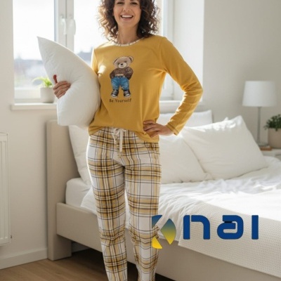 Pijama 100% Algodão cardado Ursinho