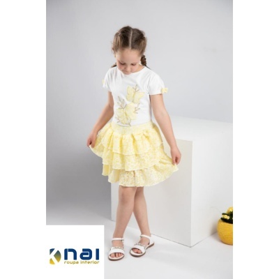 Conjunto Saia Folhos