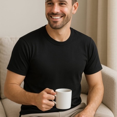 Camisola 100%Alg. cardado Meia Manga