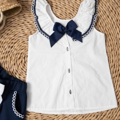 Conjunto Camisa Branca Laço