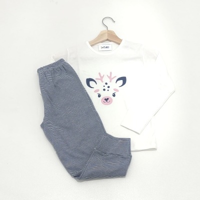 Pijama 100% Algodão Cardado Rena