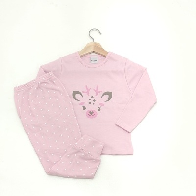 Pijama 100% Algodão Cardado Rena