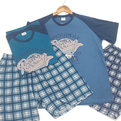 Pijama 100% Algodão Calção Racing