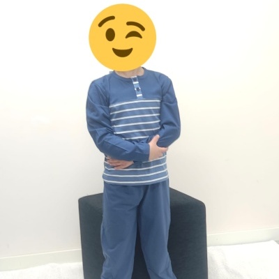 Pijama 100% Algodão Menino Riscas c/ Botões