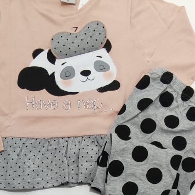 Pijama " Panda " 100% Algodão