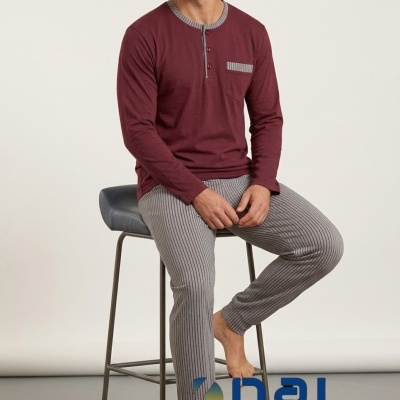 Pijama 100% Algodão Botões Riscas