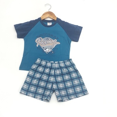 Pijama Calção 100% Algodão Menino Racing