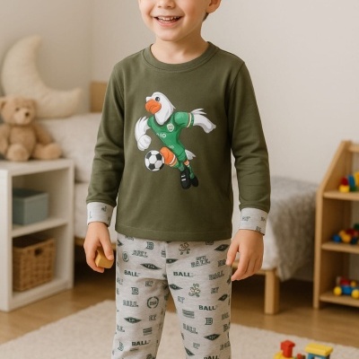 Pijama Cardado 100% Algodão Futebol