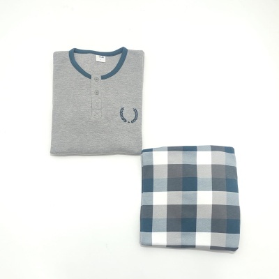 Pijama 100%Algodão cardado botões Fred