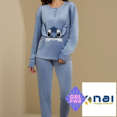 Pijama veludo inverno Stitch