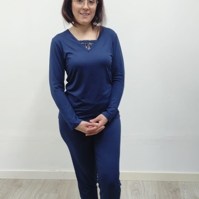 Pijama Renda Malha Modal