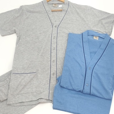 Pijama Camiseiro/Casaco Calção Homem