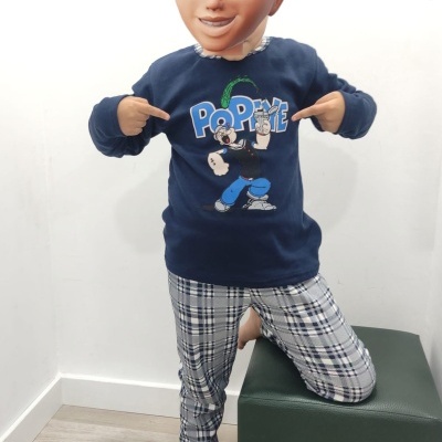 Pijama cardado 100% Algodão Cardado Popeye/ Snoopy