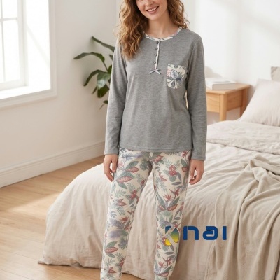 Pijama 100% Algodão Cardado c/ Botões JM