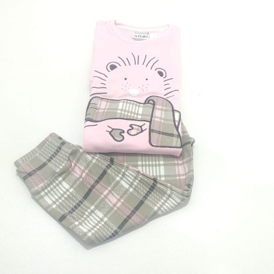 Pijama 100% Algodão Cardado Ouriço Cachecol