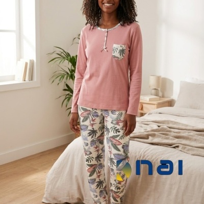 Pijama 100% Algodão Cardado c/ Botões JM