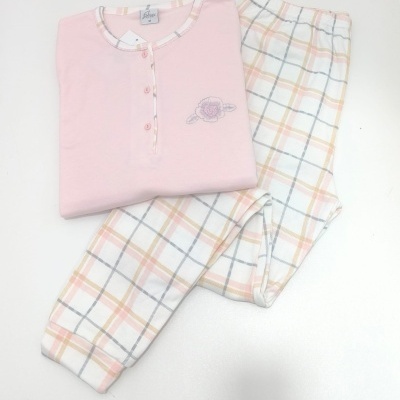 Pijama 100% Algodão Cardado c/ Botões Relax