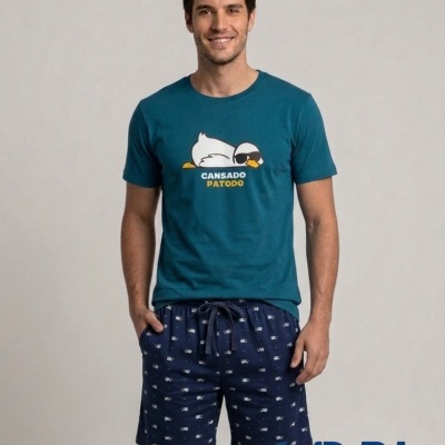 Pijama Calção Homem " Cansado Patodo"