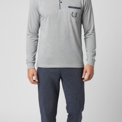 Pijama 100% algodão cardado botões Fred