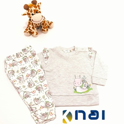 Pijama Cardado Bebé 100% Algodão ( ULTIMAS UNIDADES )