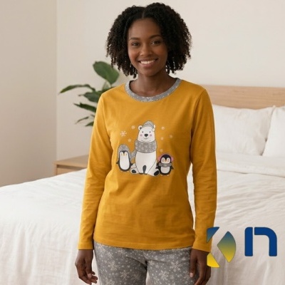 Pijama 100% Algodão Urso Polar e Pinguins
