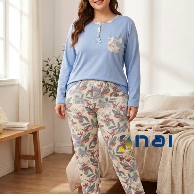 Pijama 100% Algodão Cardado c/ Botões JM