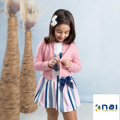 Conjunto 3 Peças - Saia Riscas