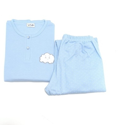 Pijama 100% Algodão Cardado Nuvem