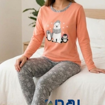 Pijama 100% Algodão Urso Polar e Pinguins