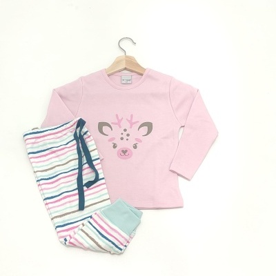 Pijama 100% Algodão Cardado Rena