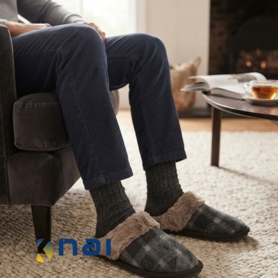 Chinelo de casa Xadrez Homem