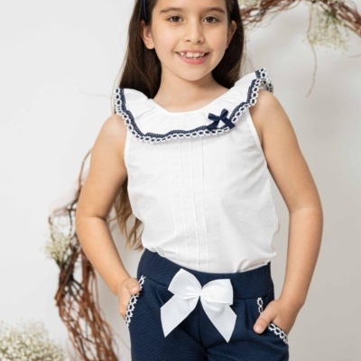 Conjunto Camisa Branca Laço