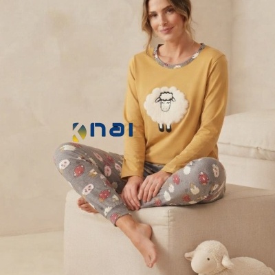 Pijama 100% Algodão Cardado Ovelha