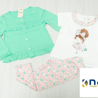 Conjunto 3 peças Flores