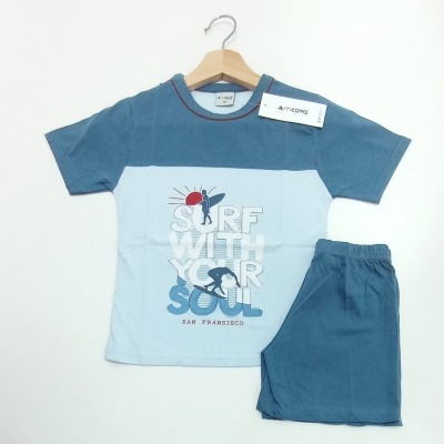 Pijama Calção Surf 100% Algodão