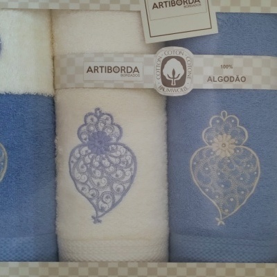 JOGO TOALHAS FELPO ELEGANCE 360 Grs M2 (6 Pcs), Corações