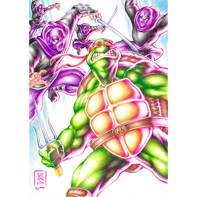 Rafael vs The Foot (TMNT) — Original de Bai-Xau-Li