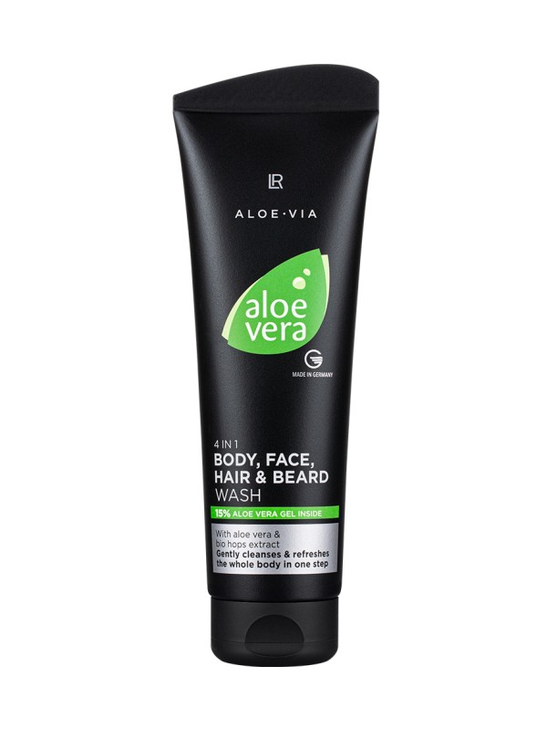 Aloé Vera 4 em 1, limpeza de Corpo, Rosto, Cabelos e Barba (250ml)