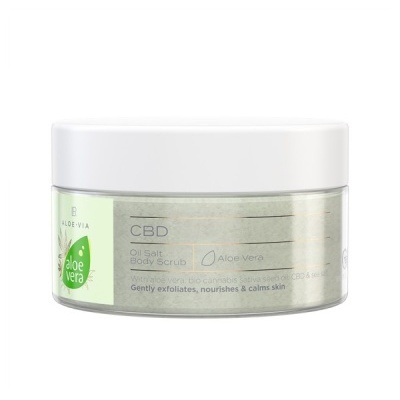 Óleo de esfoliação corporal Aloé Vera CBD com sal marinho (200ml))