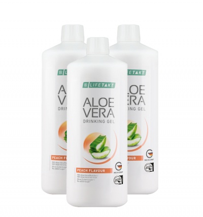 Set Triplo Gel Bebível Aloé Vera com sabor a pêssego (3x1000ml)